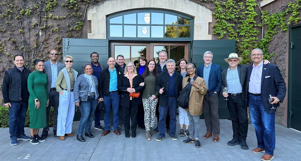 Group photo of CEO Alliance members in Napa Valley, Ca